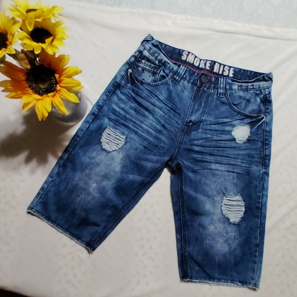 MEN'S DENIM SHORTS Smoke Rise Blue - Picture 1 of 14